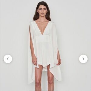 MISHA Collection Miramar silk playsuit romper Cream Size Small Revolve Bridal